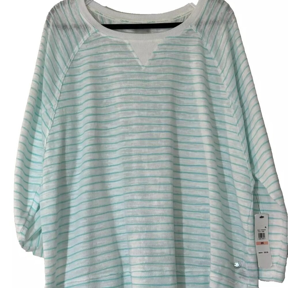Calvin Klein Performance Roll Tab Sweater plus size 2X NEW